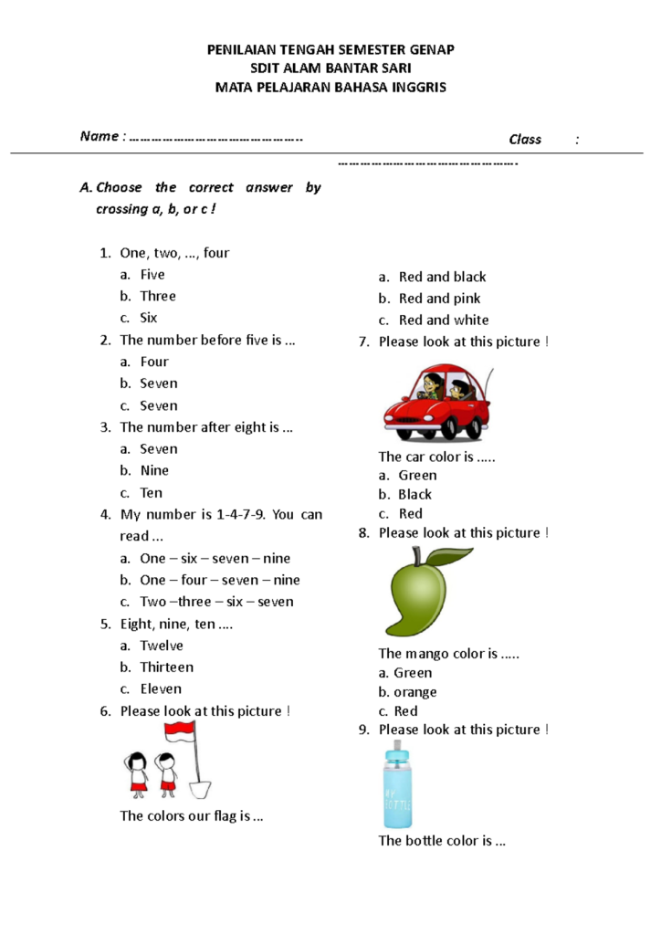 15 Contoh Soal Bahasa Inggris Kelas 1 Sampai Kelas 3 SD yang Sering Keluar Saat Ujian