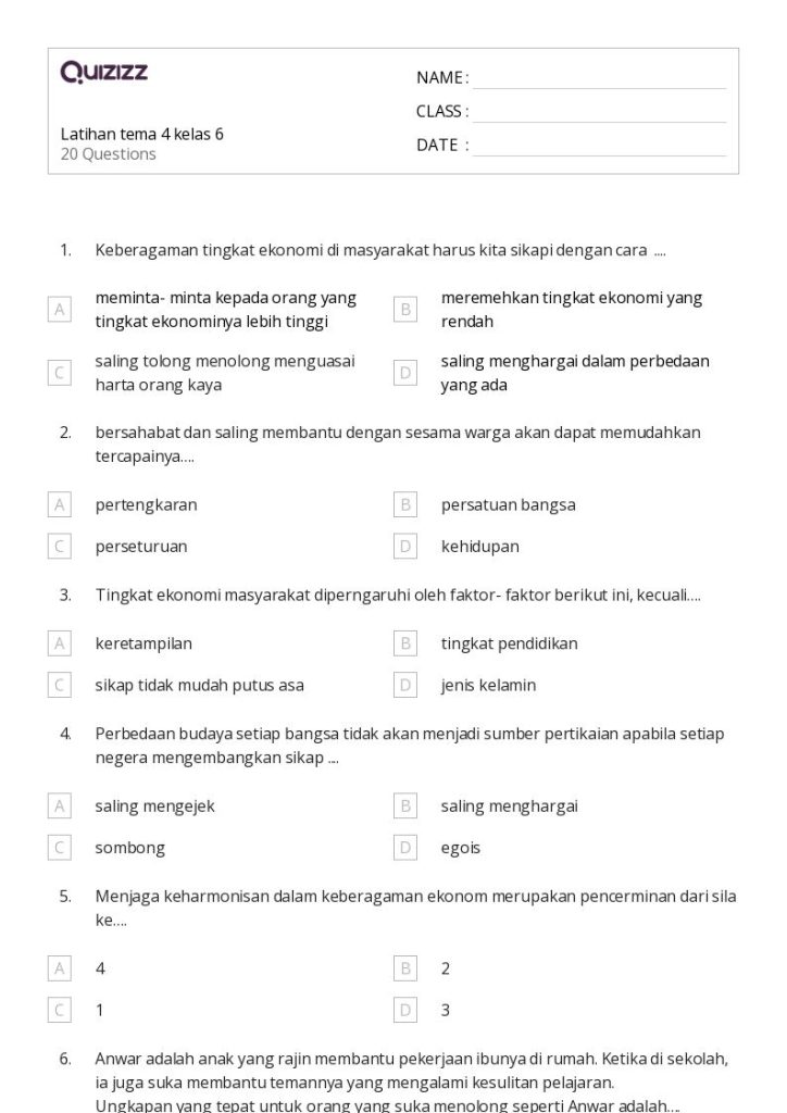 5 Contoh Soal Essay Tema 4 Kelas 6 Revisi 2018 yang Wajib Dikuasai Sebelum Ulangan 5 Contoh Soal Essay Tema 4 Kelas 6 Revisi 2018 yang Wajib Dikuasai Sebelum Ulangan