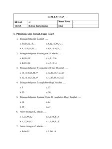 Soal Latihan Kelas 4 Faktor Dan Prima PDF
