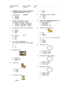 Latihan Soal Bahasa Inggris Kelas 3 Sd