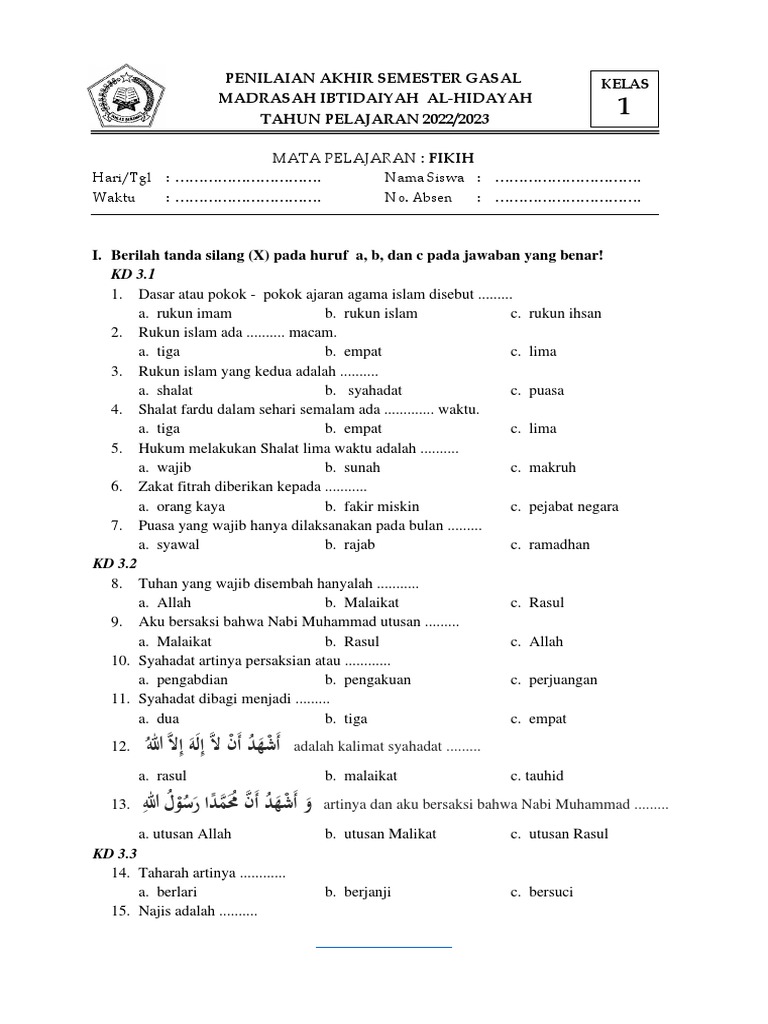 7 Contoh Soal Fiqih Kelas 4 Semester 2 dan Kunci Jawaban, Wajib Tahu Sebelum Ulangan 2026