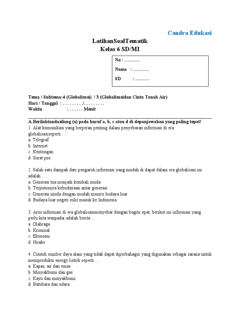 Rahasia Lulus PTS PKN: kumpulan soal kelas 6 tema 4 subtema 3 yang Wajib Dikuasai Rahasia Lulus PTS PKN: kumpulan soal kelas 6 tema 4 subtema 3 yang Wajib Dikuasai