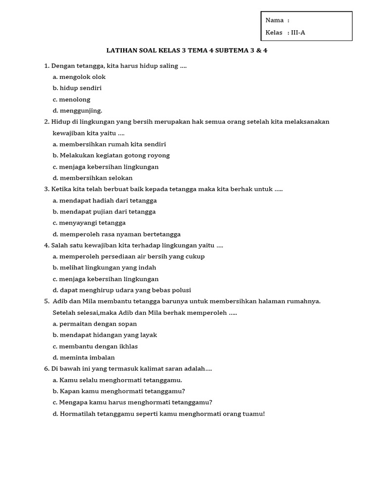 Rahasia Sukses Kumpulan Soal Soal Kelas 3 Tema 4 Subtema 3 SBDP dengan Jawaban Leng Rahasia Sukses Kumpulan Soal Soal Kelas 3 Tema 4 Subtema 3 SBDP dengan Jawaban Leng
