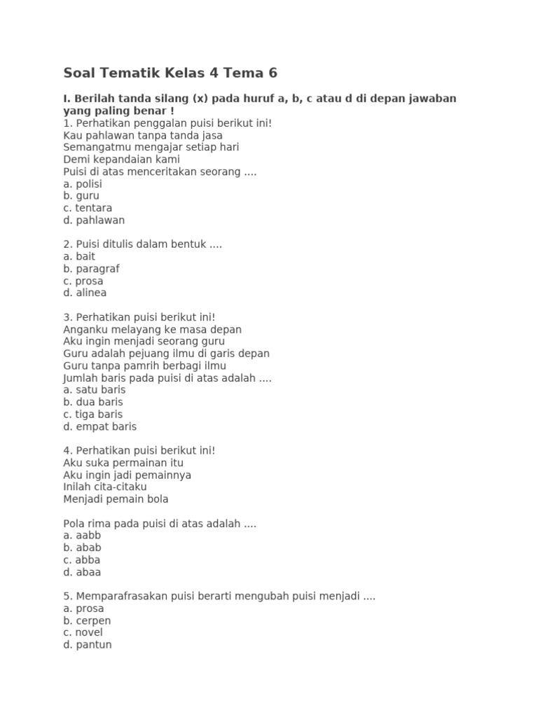 Terbukti! 5 Langkah Dapatkan Kumpulan Soal Kelas 4 Tematik PDF untuk Persiapan Ujian Terbukti! 5 Langkah Dapatkan Kumpulan Soal Kelas 4 Tematik PDF untuk Persiapan Ujian