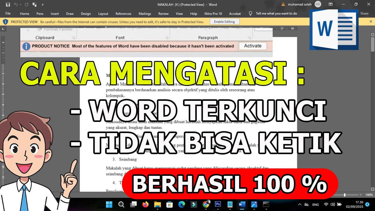Terbukti 7 Tips cara membuka word yang terkunci tidak bisa mengetik Agar Dokumen Tidak Hilang